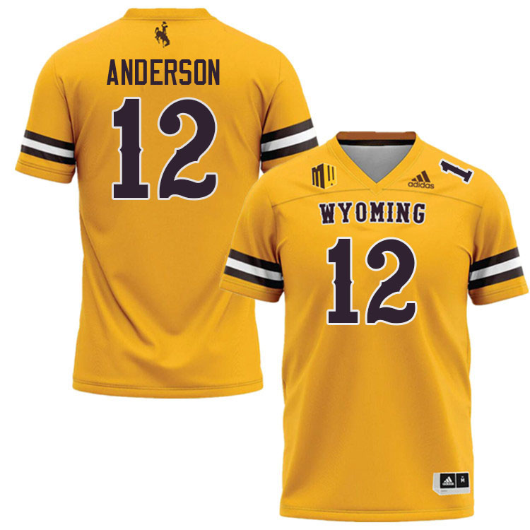 #12 Kaden Anderson Wyoming Cowboys Jersey College Football Uniforms,Gears,Jerseys-Gold